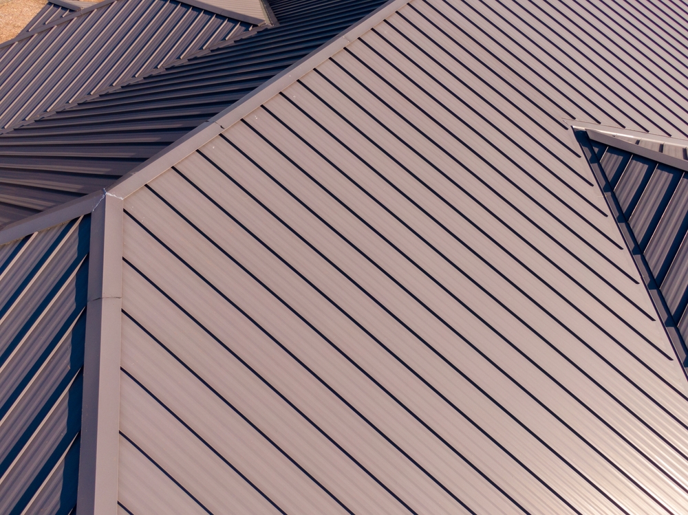 Sunny,Daytime,Drone,Images,Of,A,Brown,Standing,Seam,Metal