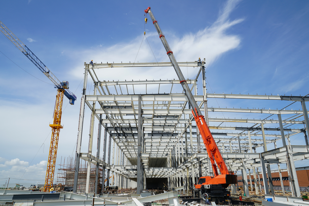 Structure,Building,Of,Steel,Structure,Roof,Truss,Frame,Installation,By